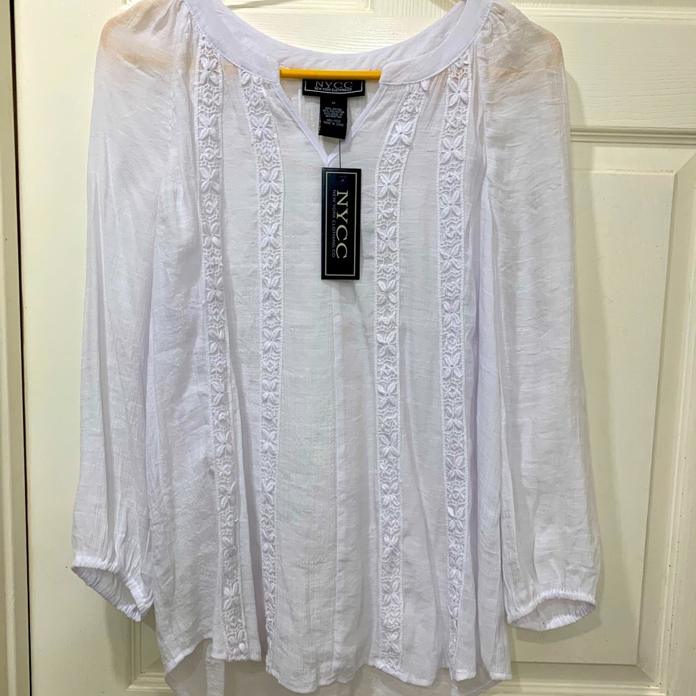 White embroidered blouse